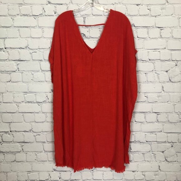 NWT Umgee Orange Fringe Tunic Dress Size 1XL - Picture 5 of 7